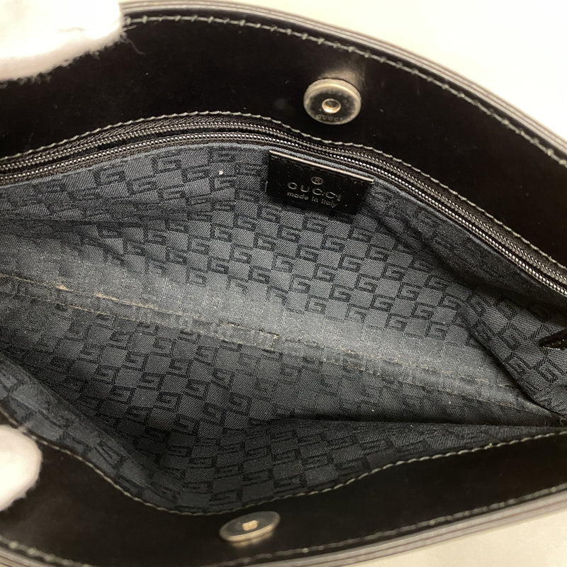 【6id5296】グッチ ショルダーバッグ ホースビット 101345 レザー ブラック シルバー金具【中古】