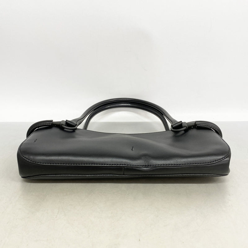 【6id5296】グッチ ショルダーバッグ ホースビット 101345 レザー ブラック シルバー金具【中古】