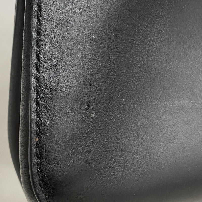 【6id5296】グッチ ショルダーバッグ ホースビット 101345 レザー ブラック シルバー金具【中古】