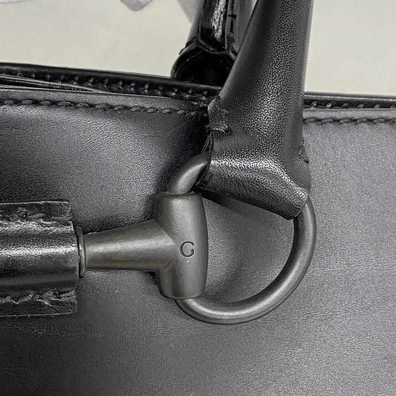 【6id5296】グッチ ショルダーバッグ ホースビット 101345 レザー ブラック シルバー金具【中古】
