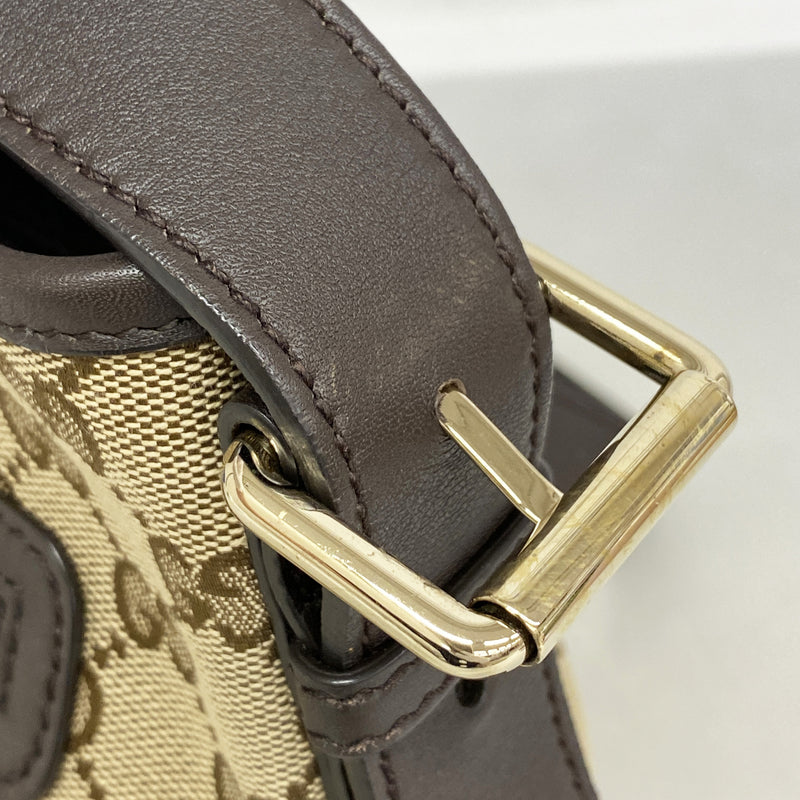【6id5306】グッチ ショルダーバッグ GGキャンバス 388930 キャンバス ブラウン ゴールド金具【中古】レディース