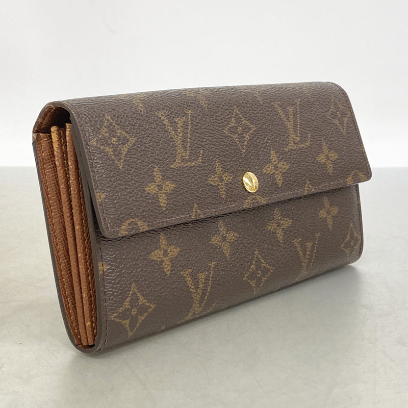 【6id5313】ルイヴィトン 長財布 モノグラム ポシェットポルトモネクレディ M61726 ブラウン【中古】レディース