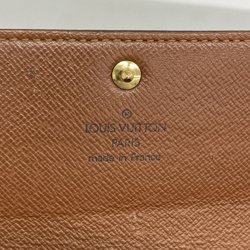 【6id5313】ルイヴィトン 長財布 モノグラム ポシェットポルトモネクレディ M61726 ブラウン【中古】レディース