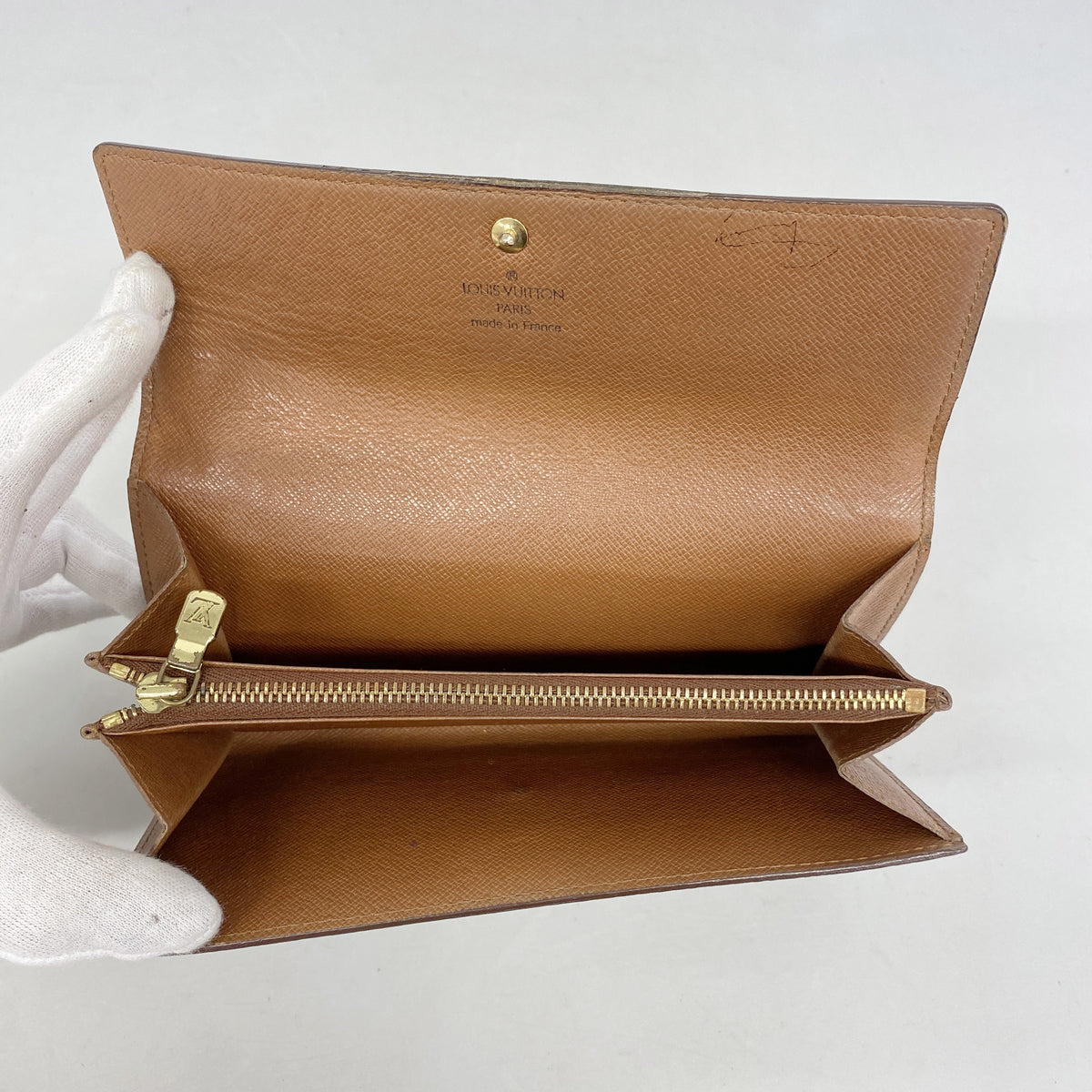 【6id5322】ルイヴィトン 長財布 モノグラム ポシェットポルトモネクレディ M61725 ブラウン【中古】レディース