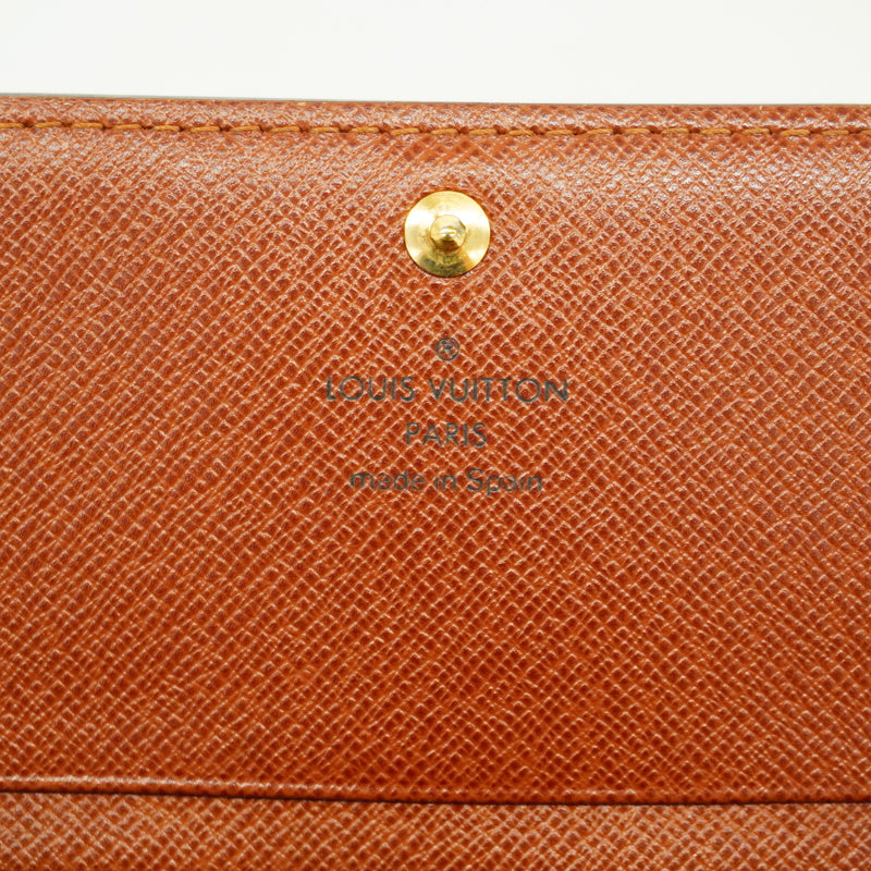 【6id5330】ルイヴィトン 財布 モノグラム ポルトモネビエトレゾール M61730 ブラウン【中古】レディース