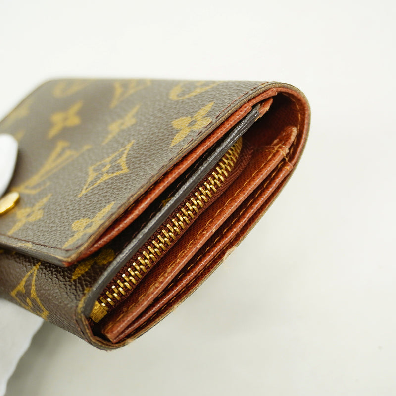【6id5330】ルイヴィトン 財布 モノグラム ポルトモネビエトレゾール M61730 ブラウン【中古】レディース