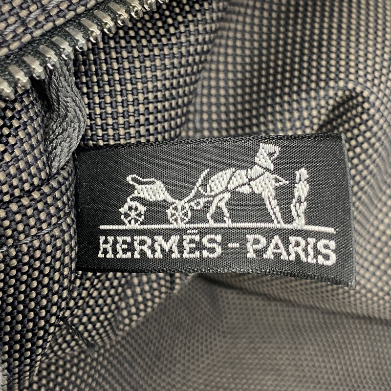 【6id5335】エルメス トートバッグ エールラインMM ナイロン グレー シルバー金具【中古】メンズ レディース ユニセックス