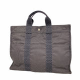 【6id5335】エルメス トートバッグ エールラインMM ナイロン グレー シルバー金具【中古】メンズ レディース ユニセックス