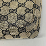 【6id5336】グッチ ショルダーバッグ GGキャンバス 019 0433 キャンバス ブラウン ブラック ゴールド金具【中古】レディース