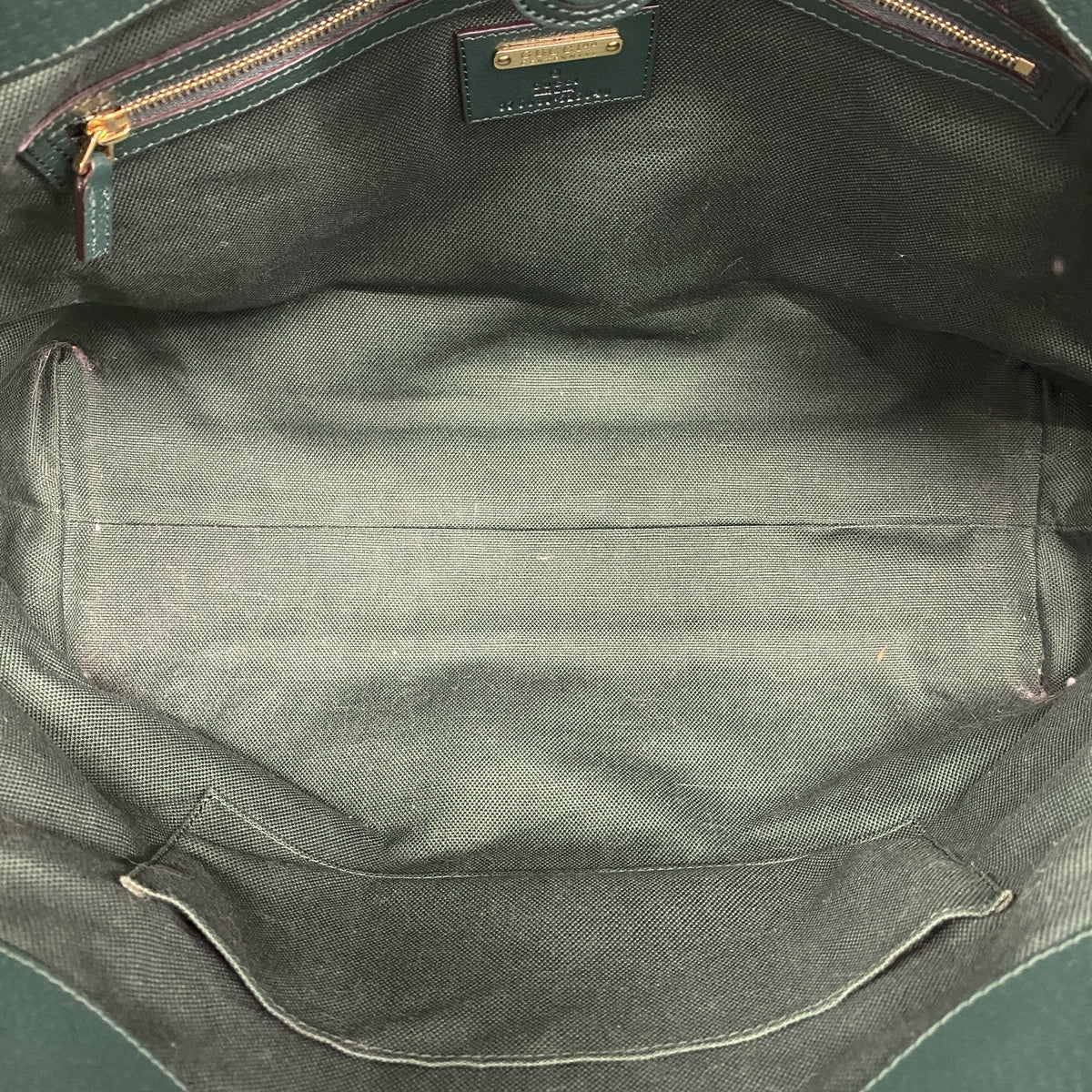 【6id5338】グッチ トートバッグ 100周年限定 676681 キャンバス グリーン ゴールド金具【中古】レディース