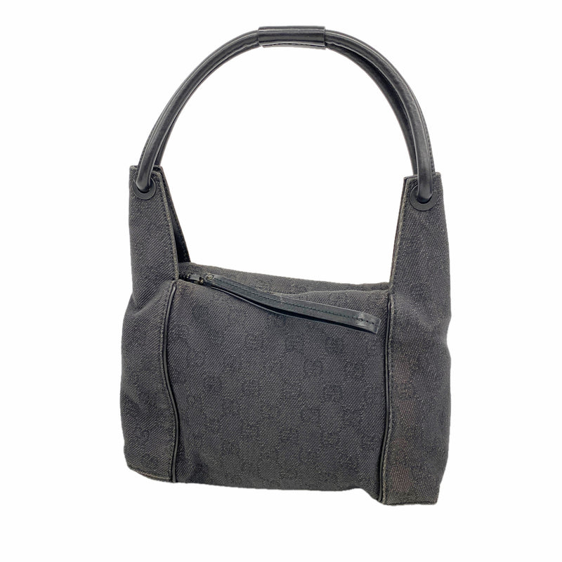 【6id5339】グッチ ハンドバッグ 101333 デニム ブラック シルバー金具【中古】レディース