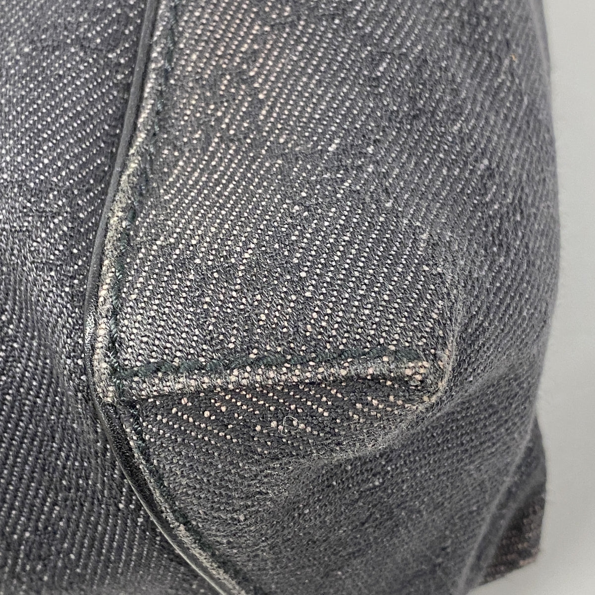 【6id5339】グッチ ハンドバッグ 101333 デニム ブラック シルバー金具【中古】レディース