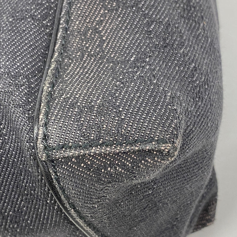 【6id5339】グッチ ハンドバッグ 101333 デニム ブラック シルバー金具【中古】レディース
