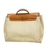 【6id5355】エルメス ハンドバッグ エールバックMM トワルアッシュ ナチュラル シルバー金具 □D刻印【中古】メンズ レディース ユニセックス