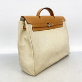 【6id5355】エルメス ハンドバッグ エールバックMM トワルアッシュ ナチュラル シルバー金具 □D刻印【中古】メンズ レディース ユニセックス