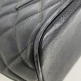 【6id5356】シャネル トートバッグ 復刻トート キャビアスキン ブラック シルバー金具【中古】レディース