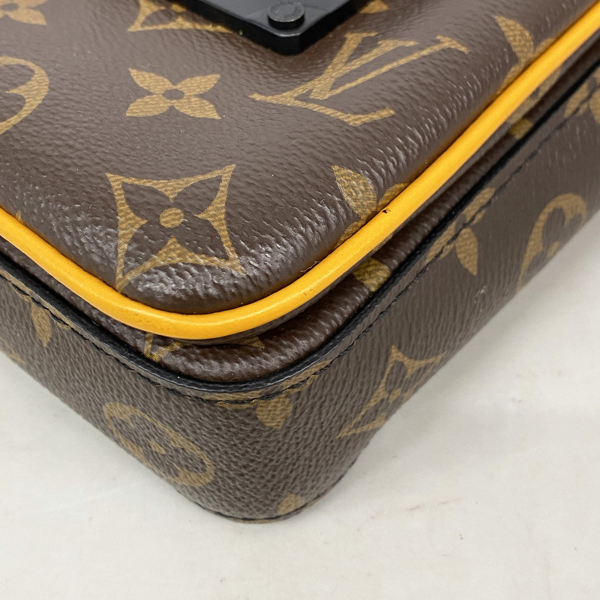 【6id5361】ルイヴィトン ショルダーバッグ モノグラム・マカサー Sロックヴェルティカルウェアラブルウォレット M82535 ブラウン【中古】メンズ