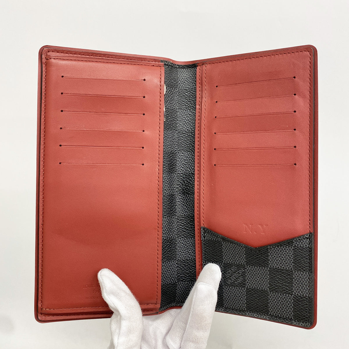 【6id5385】ルイヴィトン 長財布 ダミエ・グラフィット ポルトフォイユブラザ N63254 ボルドー【中古】メンズ