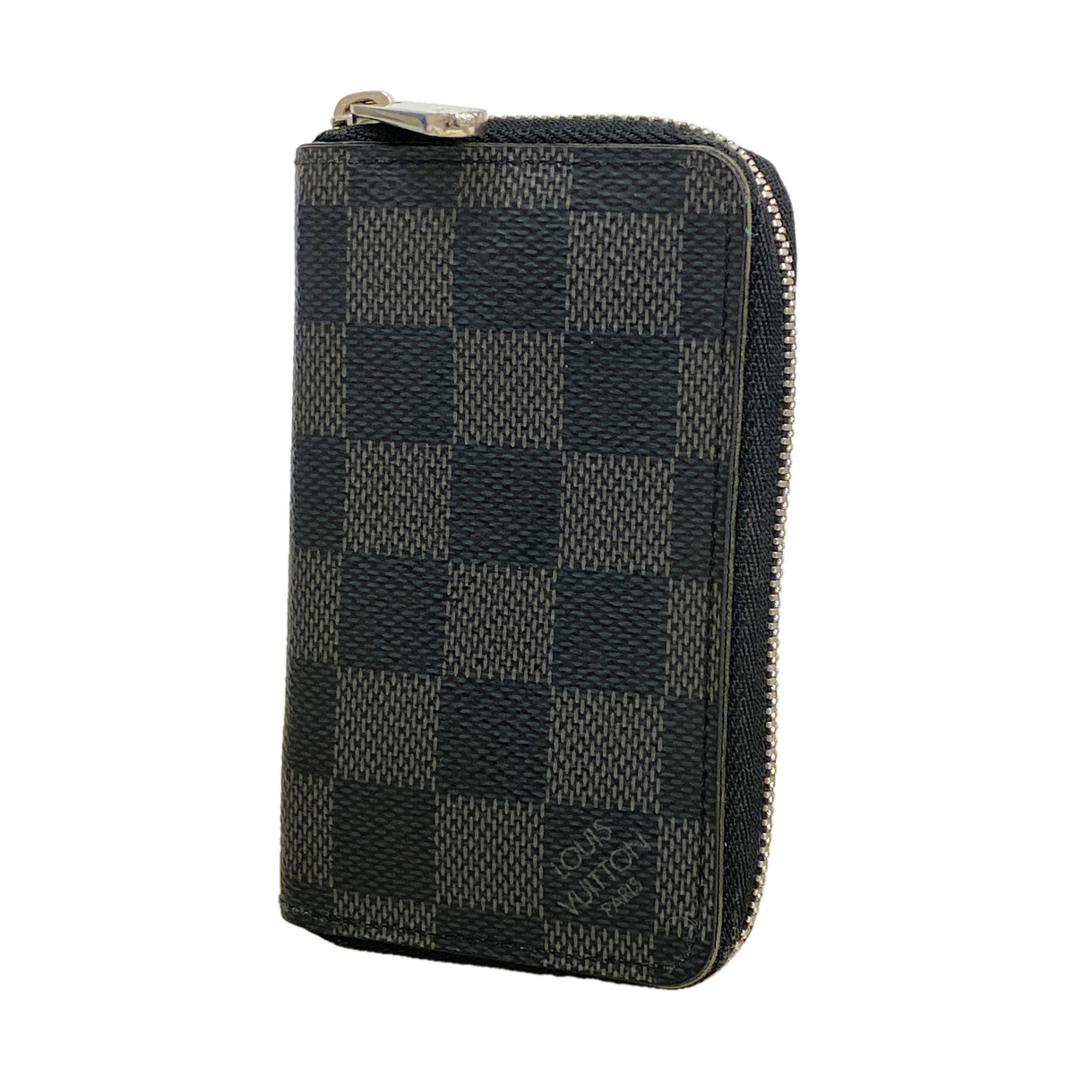 【6id5395】ルイヴィトン コインケース ダミエ・グラフィット ジッピーコインパース N63076 ブラック グレー【中古】メンズ