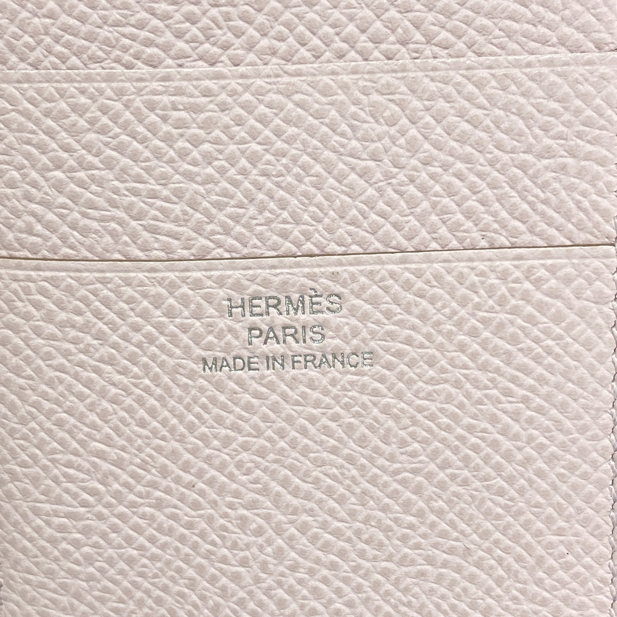 【6id5396】エルメス 三つ折り財布 ベアンコンビネ ヴォーエプソン モーヴペール シルバー金具 W刻印【中古】レディース