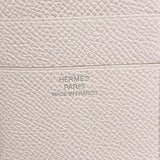 【6id5396】エルメス 三つ折り財布 ベアンコンビネ ヴォーエプソン モーヴペール シルバー金具 W刻印【中古】レディース