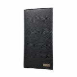 【6id5397】サルヴァトーレフェラガモ 長札入れ レザー ブラック シルバー金具【中古】メンズ