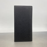 【6id5397】サルヴァトーレフェラガモ 長札入れ レザー ブラック シルバー金具【中古】メンズ
