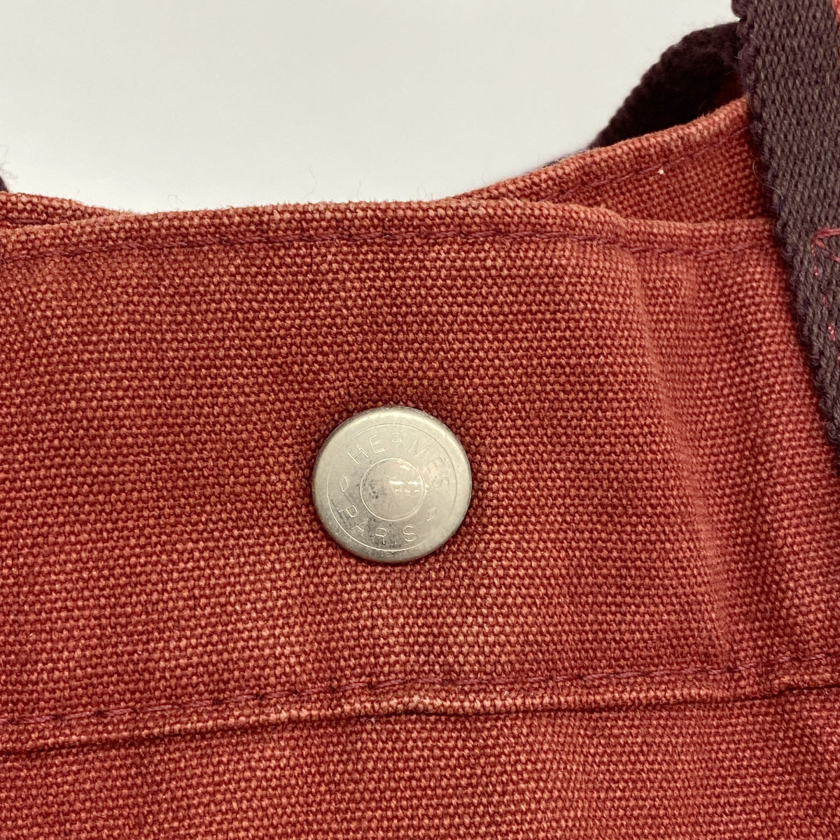 【6id5408】エルメス トートバッグ フールトゥMM キャンバス レッド シルバー金具【中古】メンズ レディース ユニセックス