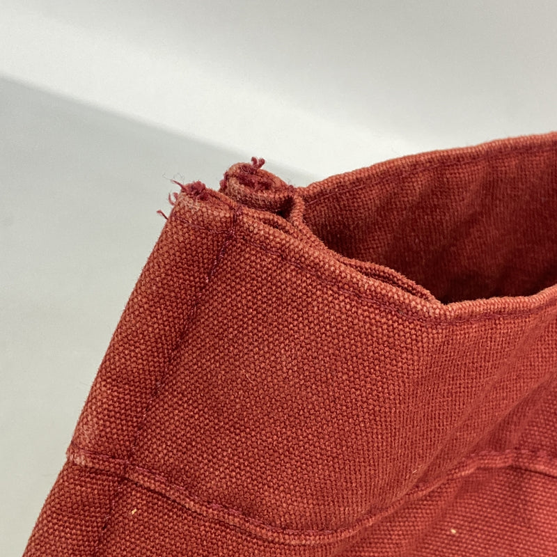 【6id5408】エルメス トートバッグ フールトゥMM キャンバス レッド シルバー金具【中古】メンズ レディース ユニセックス
