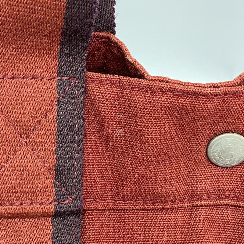 【6id5408】エルメス トートバッグ フールトゥMM キャンバス レッド シルバー金具【中古】メンズ レディース ユニセックス