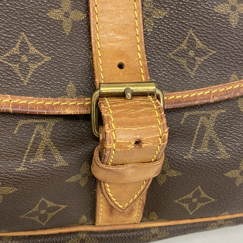【6id5413】ルイヴィトン ショルダーバッグ モノグラム ソミュール35 M42254 ブラウン【中古】レディース