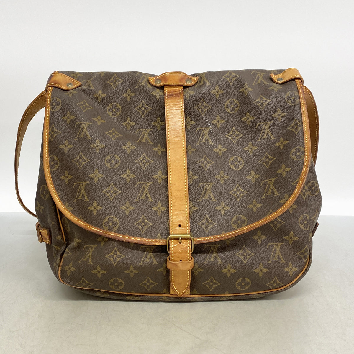 【6id5413】ルイヴィトン ショルダーバッグ モノグラム ソミュール35 M42254 ブラウン【中古】レディース