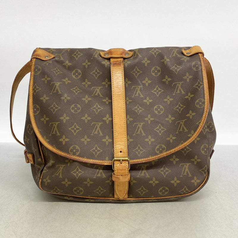 【6id5413】ルイヴィトン ショルダーバッグ モノグラム ソミュール35 M42254 ブラウン【中古】レディース