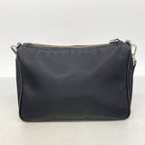 【6id5443】プラダ ショルダーバッグ テスート ナイロン ブラック シルバー金具【中古】レディース
