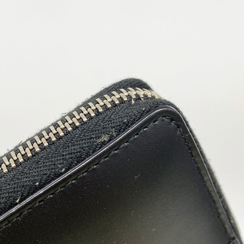 【6id5446】グッチ 長財布 グッチシマ 408839 レザー ブラック シルバー金具【中古】メンズ