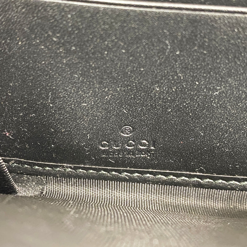 【6id5446】グッチ 長財布 グッチシマ 408839 レザー ブラック シルバー金具【中古】メンズ