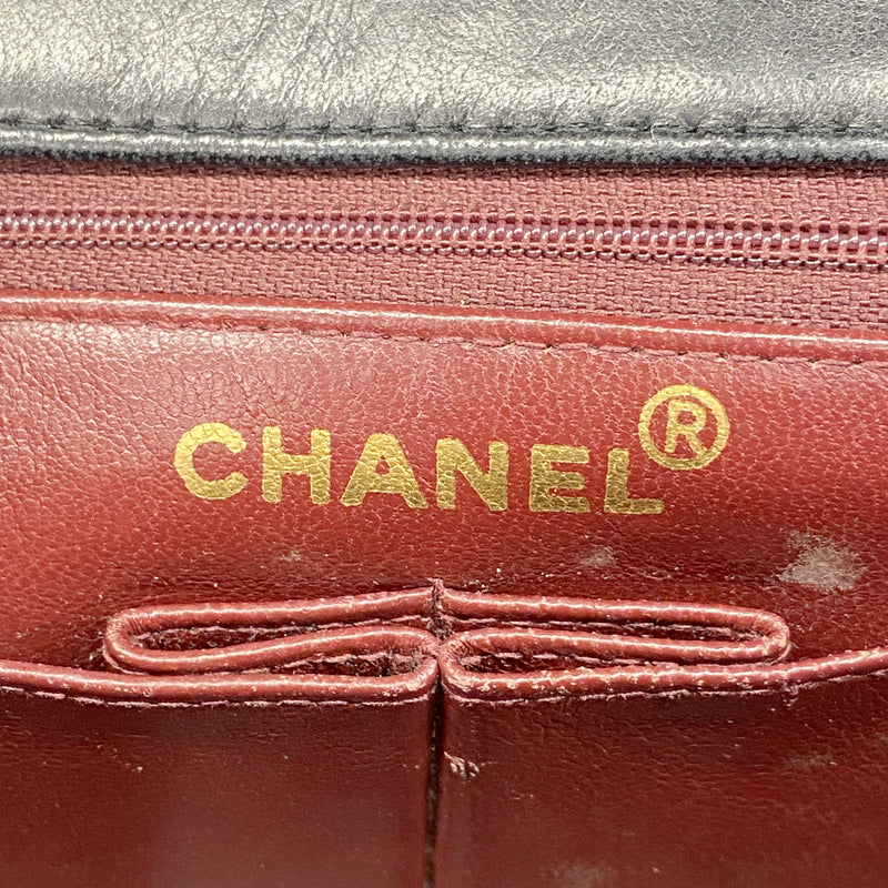 【6id5448】シャネル ショルダーバッグ マトラッセ チェーンショルダー ラムスキン ブラック ゴールド金具【中古】レディース