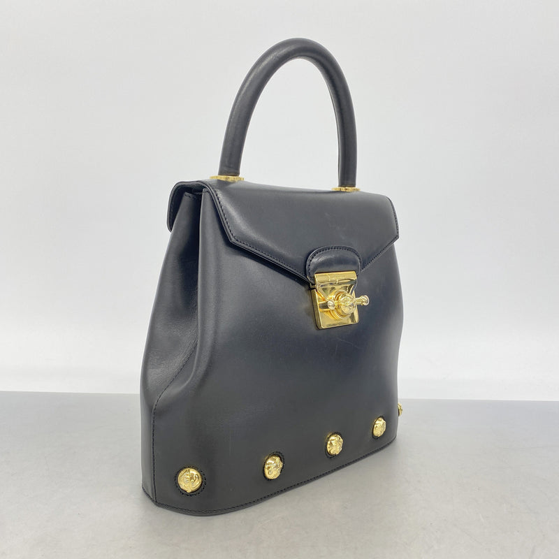 【6id5449】サルヴァトーレフェラガモ ハンドバッグ レザー ブラック ゴールド金具 2wayバッグ【中古】レディース