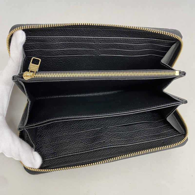 【6id5482】ルイヴィトン 長財布 モノグラム・アンプラント ジッピーウォレット M61864 ノワール【中古】レディース