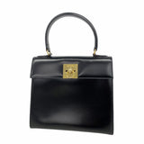 【6id5487】セリーヌ ハンドバッグ レザー ブラック ゴールド金具【中古】レディース