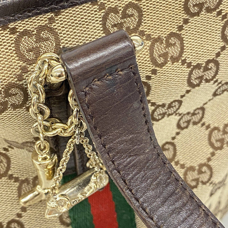 【6id5488】グッチ トートバッグ GGキャンバス 137396 キャンバス ベージュ シャンパンゴールド金具【中古】レディース