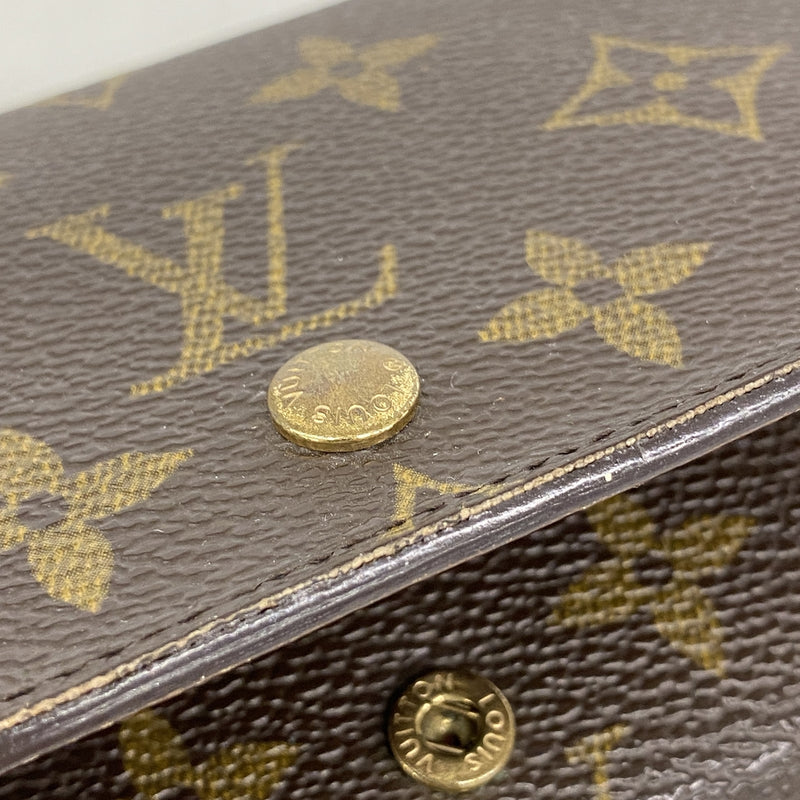 【6id5495】ルイヴィトン 財布 モノグラム ポルトモネビエトレゾール M61730 ブラウン【中古】レディース