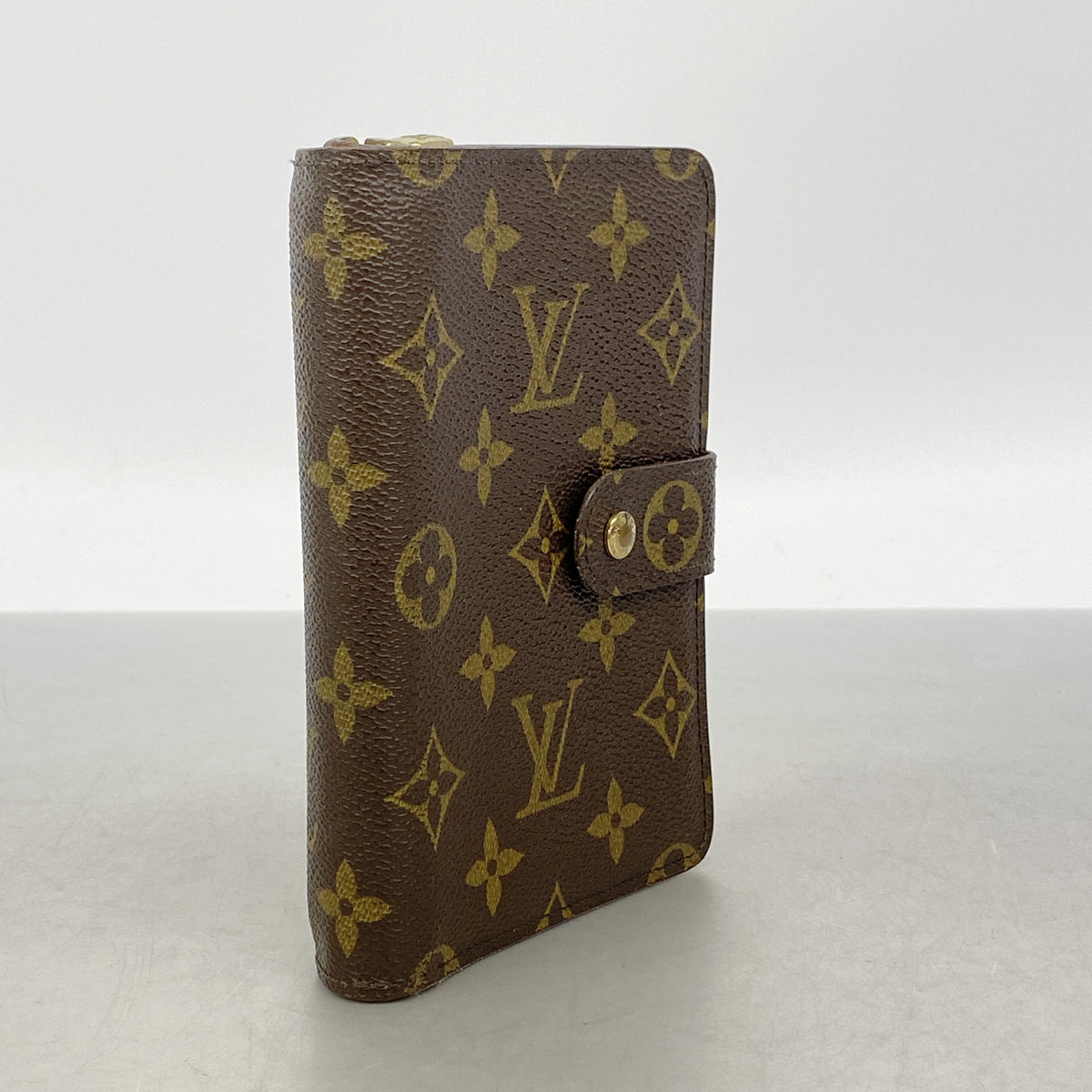 【6id5496】ルイヴィトン 財布 モノグラム ポルトパピエジップ M61207 ブラウン【中古】レディース