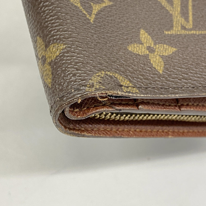 【6id5496】ルイヴィトン 財布 モノグラム ポルトパピエジップ M61207 ブラウン【中古】レディース