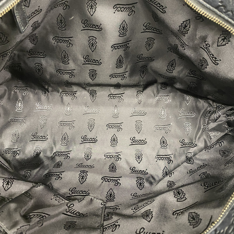 【6id5497】グッチ トートバッグ グッチシマ 211137 レザー ブラック シャンパンゴールド金具【中古】レディース