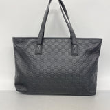 【6id5497】グッチ トートバッグ グッチシマ 211137 レザー ブラック シャンパンゴールド金具【中古】レディース