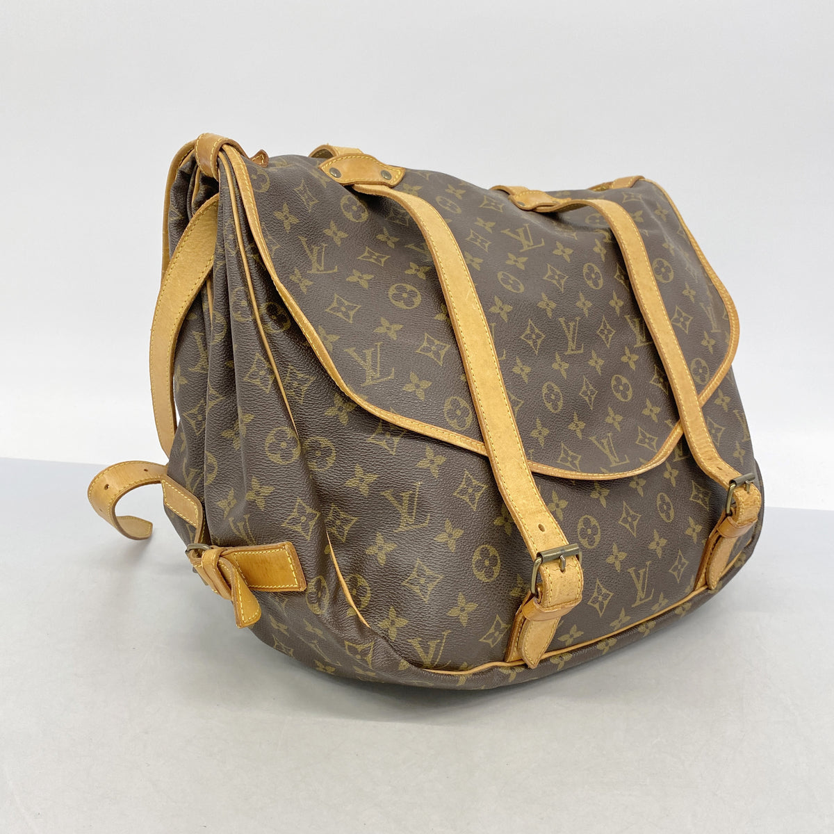 【6id5500】ルイヴィトン ショルダーバッグ モノグラム ソミュール43 M42252 ブラウン【中古】レディース
