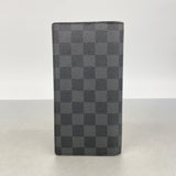 【6id5505】ルイヴィトン 長財布 ダミエ・グラフィット ポルトフォイユブラザ N62665 ブラック グレー【中古】メンズ