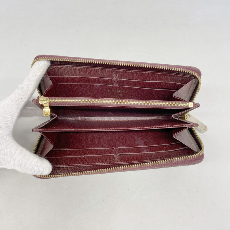 【6id5506】ルイヴィトン 長財布 ダミエ・パイエット ジッピーウォレット N63174 ルージュ【中古】メンズ レディース ユニセックス