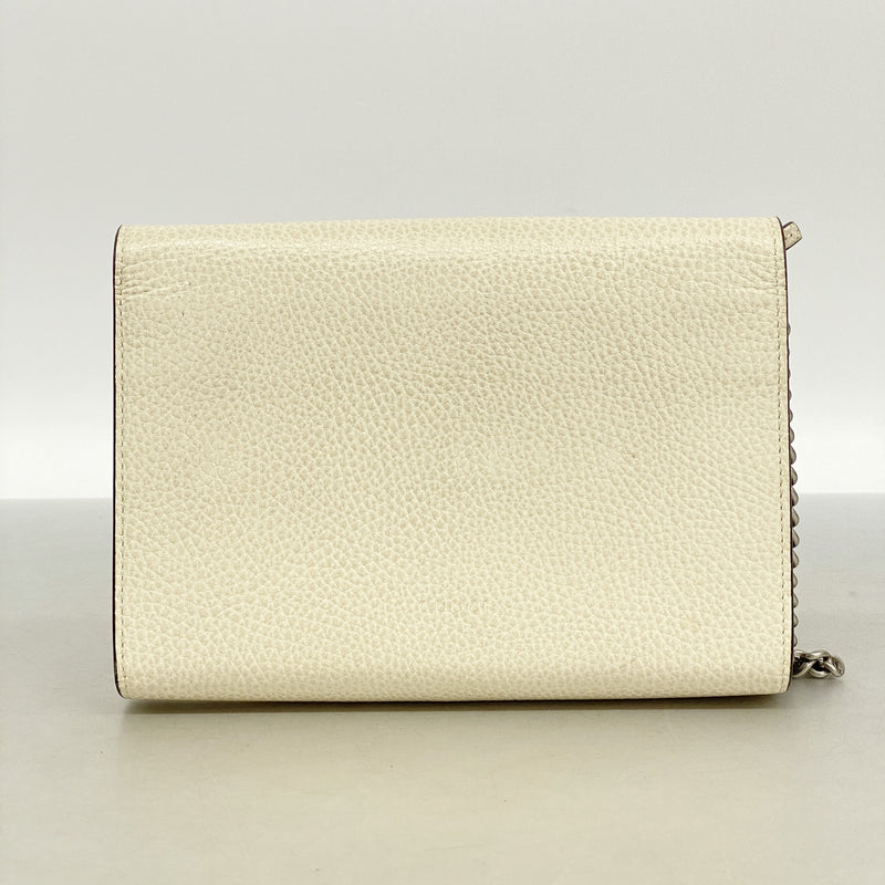 【6id5508】グッチ ショルダーウォレット ディオニュソス 401231 レザー ホワイト シルバー金具【中古】レディース